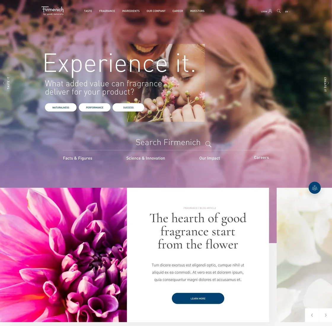 Fragrance, top of the page