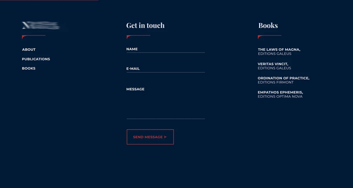 Homepage section: Footer