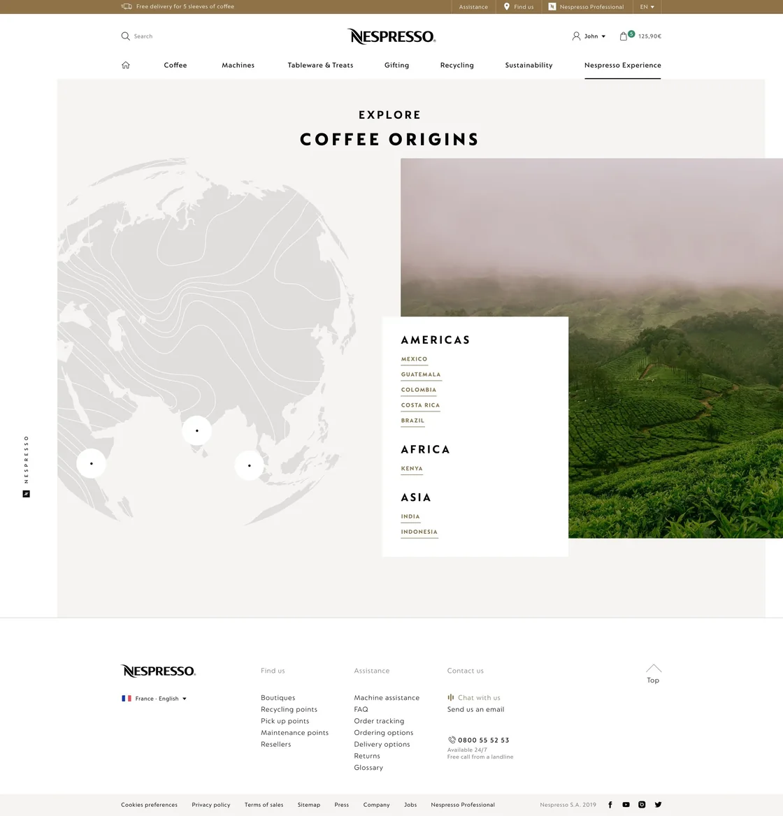 Coffee origins (1), top of the page
