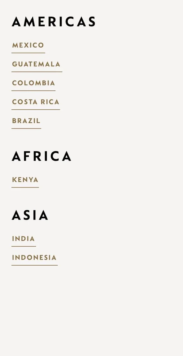 Coffee origins, section 2 of 2