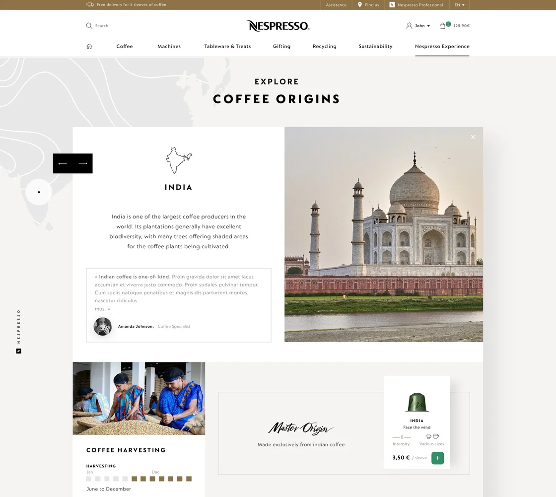 Coffee origins (2), top of the page