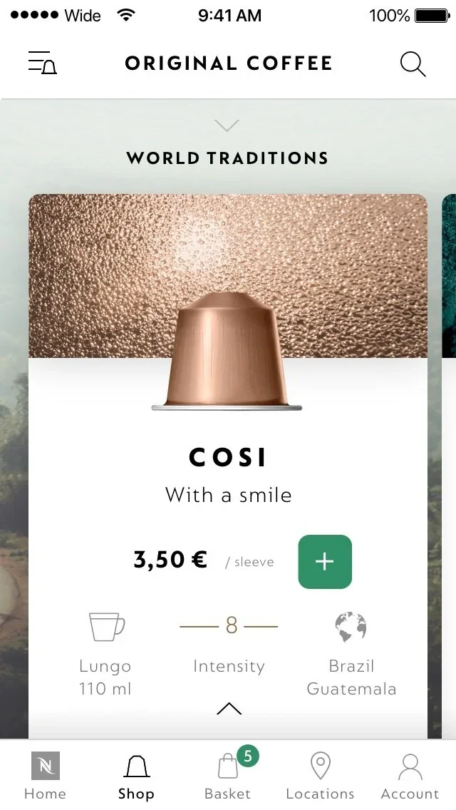 Coffee product page