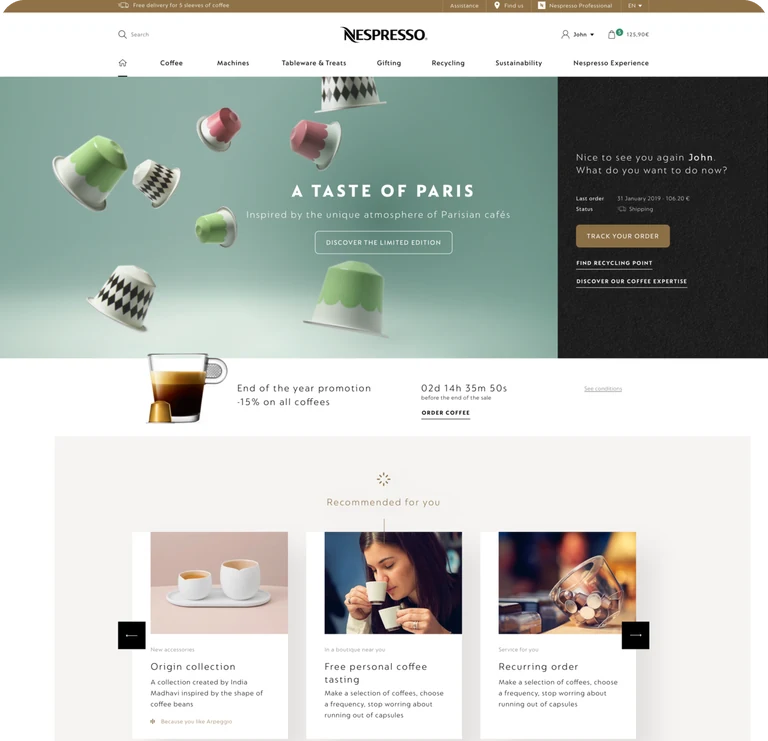 Nespresso screen