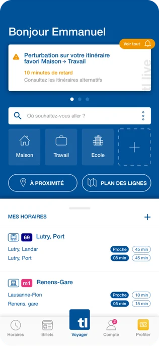 TL Voyager, Home screen